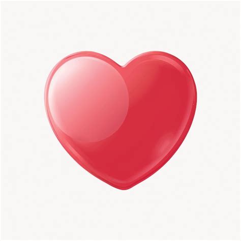 Premium Vector Glossy Red Heart Icon