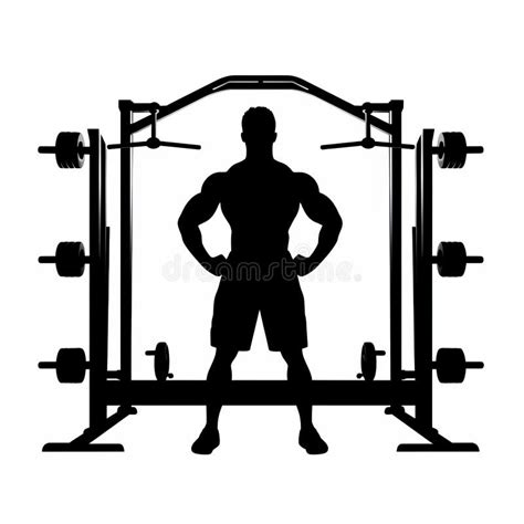 Bold Silhouette Of Gym Equipment Minimalistic And Symmetrical Design