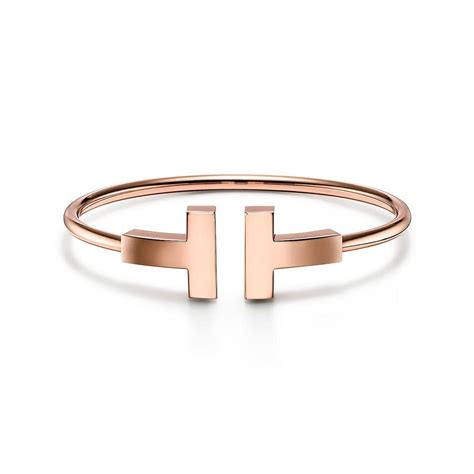 Tiffany & Co. T Wide Wire Rose Gold Bracelet Wrist Aficionado