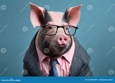 A Pig In A Business Suit Being Sad And Depressed Created With