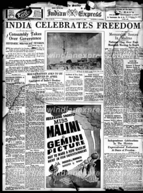 Free India Is Born What The Headlines Said On August 15 1947