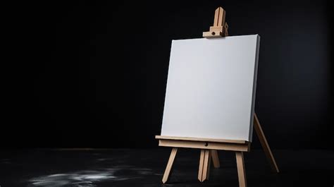 A blank canvas on an easel in front of a black background. | Premium AI ...