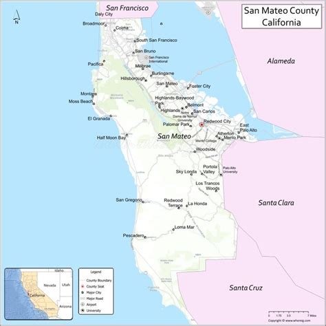 Map Of San Mateo County California Where Is Located Cities