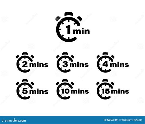 Timer Vektor Symbole Und Minuten Stoppuhr Symbole