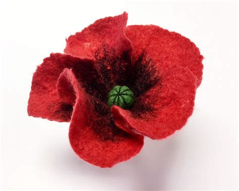 Pdf Tutorial Wet Felted Poppy Flower Poppy Flower Flowers Felt