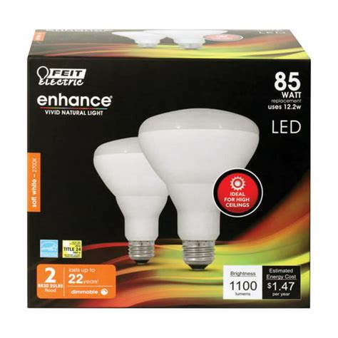 Feit Enhance Br30 E26 Medium Led Bulb Soft White 85 Watt Equivalence 2 Pk