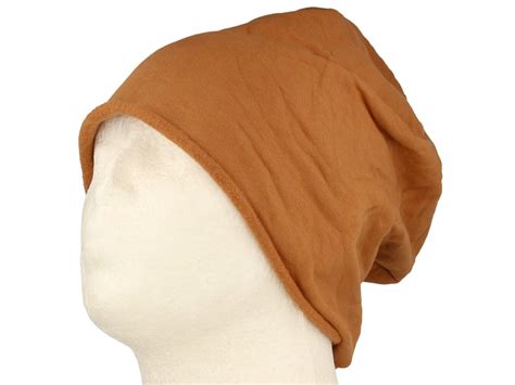 Czapka damska Beanie włoska cienka smerfetka bawełna camel PINK BOX