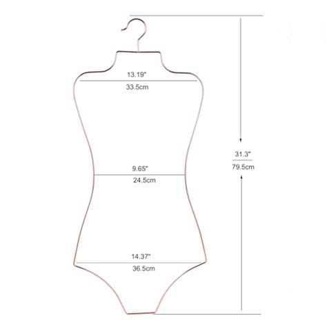 Arekuaei Rose Gold Wire Body Shape Metal Display Bikini Swimwear Hanger Of Pack Bigamart