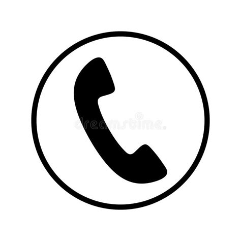 Phone Icon In Black And White Telephone Symbol Vector Illustration