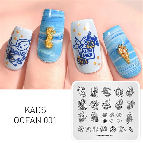 Nail Art Stanzen Vorlagen Ozean Stil Nagel Stempel Stanzen Platte Bild