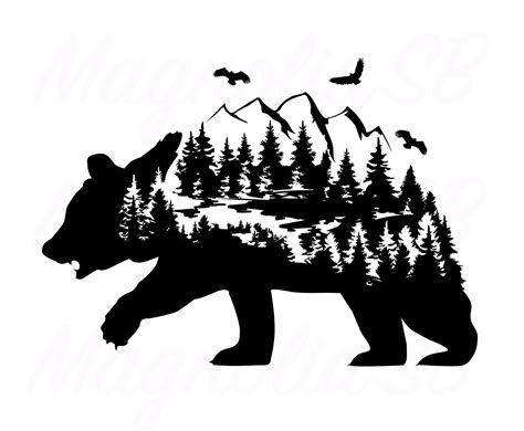 Cut File Bear Svg Camping Svg Grizzly Bear Svg Camping Cut File Forest