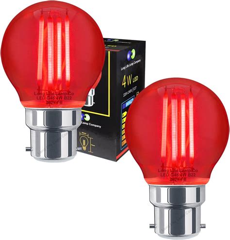 Eveready Gls Fire Glow Bulb Red Bayonet Cap B W Pack Of