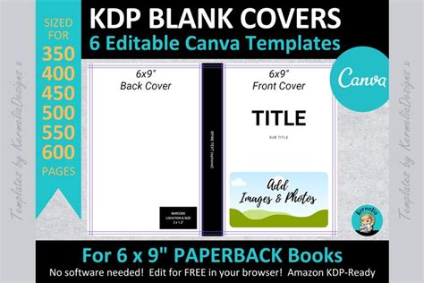 Canva 6x9 KDP PAPERBACK BOOK COVER Blank Templates