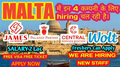 Malta Job Vacancies For Indian Malta Work Permit Visa Malta Work Permit