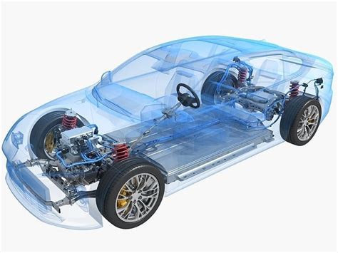 Electric Car Chassis X Ray 3D Model CGTrader