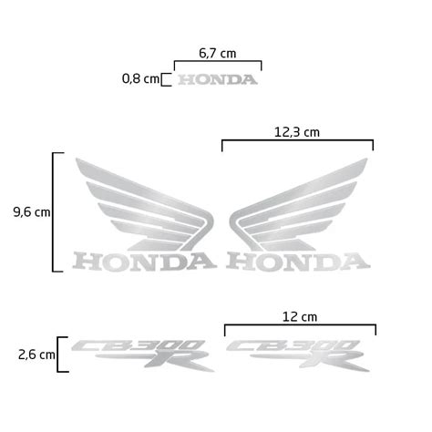 Kit Adesivos Moto Honda Cb 300r Emblemas Resinados Tanque Sportinox