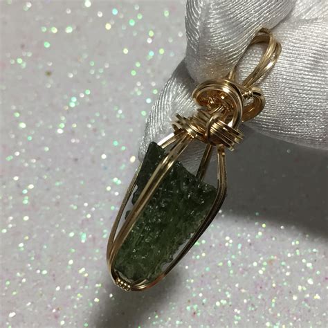 Moldavite Moldavite Pendant 14k Gold Filled Pendant Necklace Wire