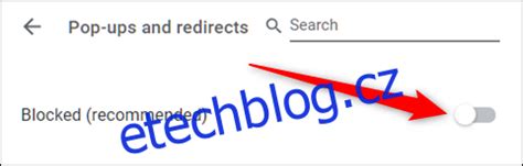 Jak povolit nebo blokovat vyskakovací okna v prohlížeči Chrome