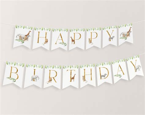 Happy Birthday Banner Printable, Happy 1st Birthday Banner, First ...