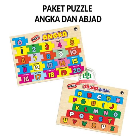 Jual Puzzle Kayu Angka Dan Huruf Abjad Mainan Edukasi Anak Puzle Di