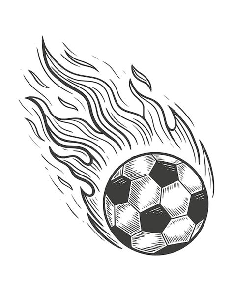 Dibujo Vintage De Pelota De Fútbol Ilustración Vectorial Vector Premium