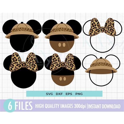 Mickey Mouse Png Svg Mickey Safari Clipartmickey Safari Png Etsy Uk