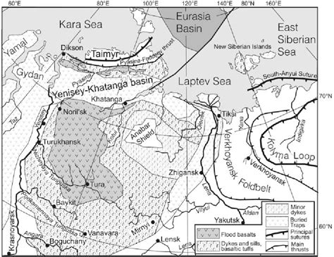 Figure 1 From Mesozoic Plate Tectonic Reconstructions Siberian Trap