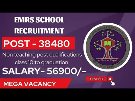 EMRS Vacancy 2023 NON Teaching EMRS Recruitment 2023 EMRS 38480