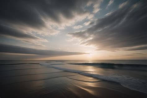 Premium Photo Beautiful Seascape With Stormy Sky Long Exposure Shot