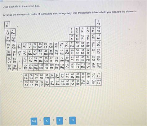 Drag Each Tile To The Correct Box Arrange The Elements In Order Of