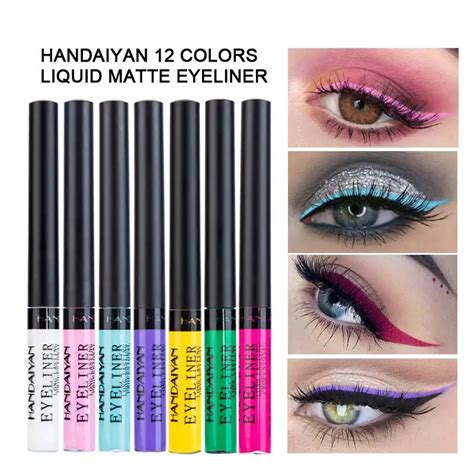 Handaiyan 12 Rainbow Colors Liquid Eyeliner Glitter Long Lasting