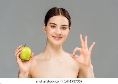 Green Apple Holding Nude Woman Stock Photos And Pictures Images