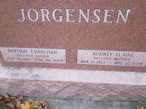 Audrey Elaine Gemmer Jorgensen Find A Grave Memorial