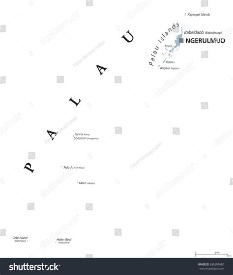 Palau Political Map Capital Ngerulmud Republic Stock Vector (Royalty ...