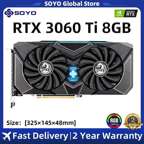 SOYO RTX 3060 Placa gráfica TI Computador desktop PCI Express X16 4 0