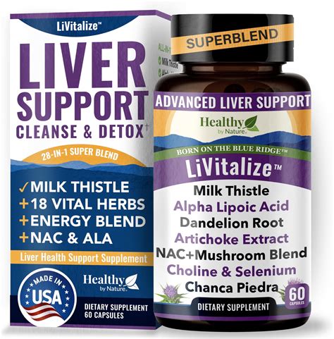 Livitalize 28 In 1 Liver Health Support With Milk Thistle Liver Cleanse And Detox