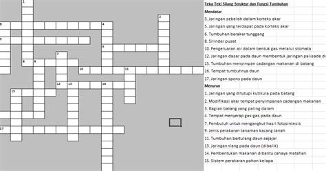 Rumah Kaca Tts Struktur Dan Fungsi Tumbuhan Kelas 8