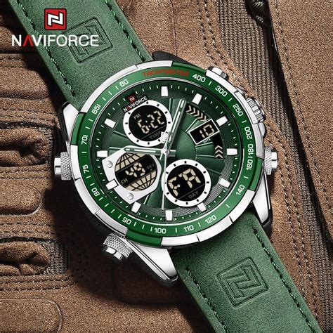 Rlogio Naviforce Moda Militar Relogios Para Homens Luxo Esportes Verde