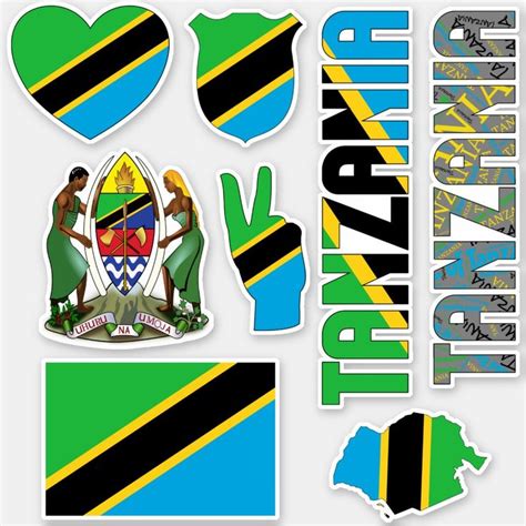 Amazing Tanzania Shapes National Symbols Sticker | Zazzle