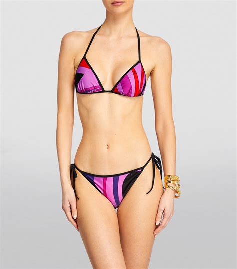 Womens Pucci Multi Marmo Print Triangle Bikini Top Harrods Uk