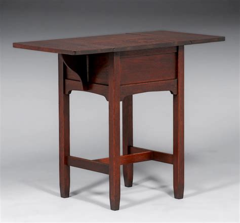 Stickley Brothers Three Drawer Dropleaf Side Table C California