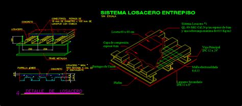 Detalle De Losa Acero En DWG 25 18 KB Librería CAD