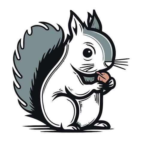 Premium Vector Squirrel With Nut Vector Illustration Of A Squirrel