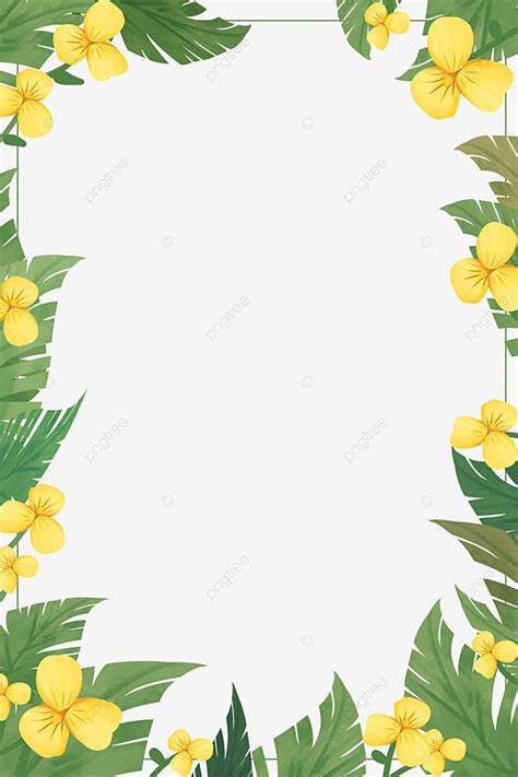 Small Fresh Yellow Flower Border PNG and Clipart