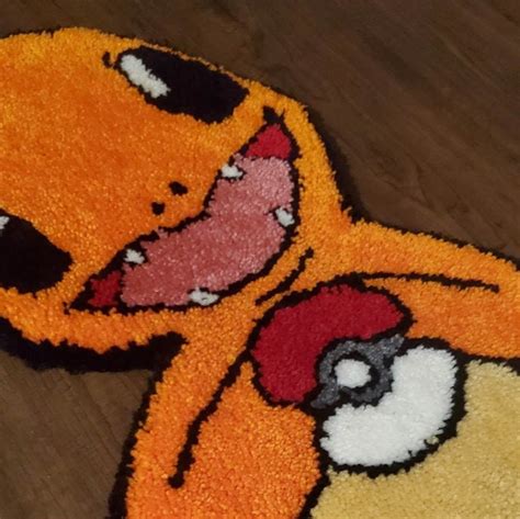 Charmander Rug Alfombra Pokémon tufted Hecho a mano Etsy