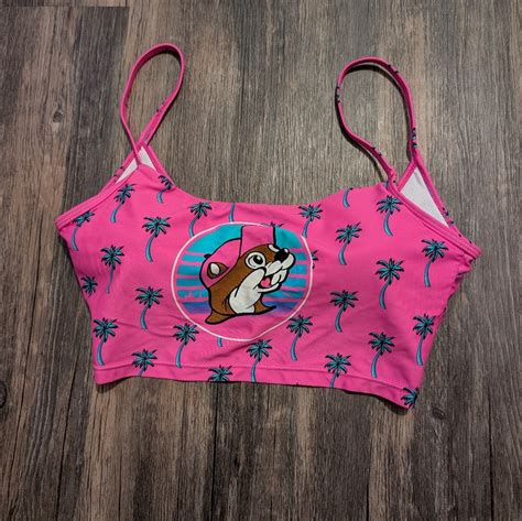 Buc Ees S Pink Bikini Top Palm Trees Removable Cups Gem