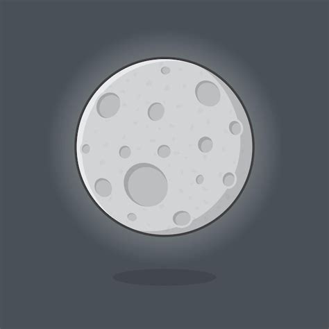 Luna dibujos animados vector ilustración luna llena plano icono