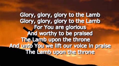 Glory to the Lamb - Benny Hinn (Lyrics) Chords - Chordify