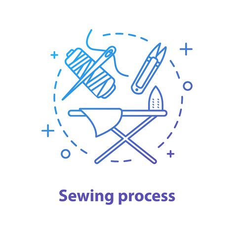 Sewing Process Concept Icon Tailoring Idea Thin Line Illustration