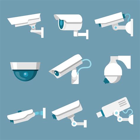 Security Cameras Icons Set 435587 Vector Art At Vecteezy